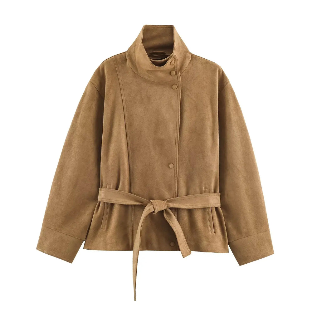 The Belted Suede-Look Jacket