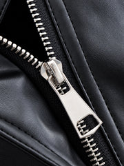 The Belted Faux-Leather Jacket — product photograph