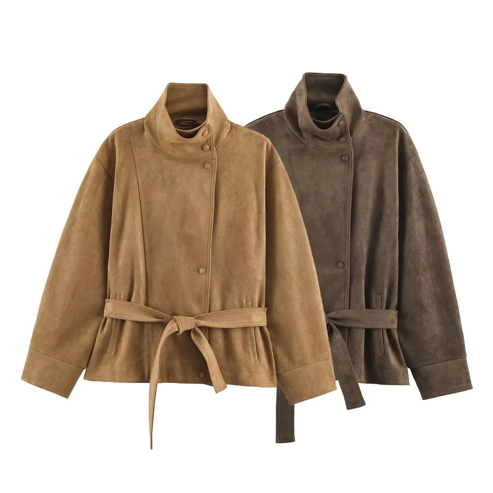 The Belted Suede-Look Jacket