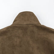 The Belted Suede-Look Jacket — product photograph