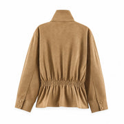 The Belted Suede-Look Jacket — product photograph