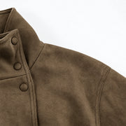 The Belted Suede-Look Jacket — product photograph