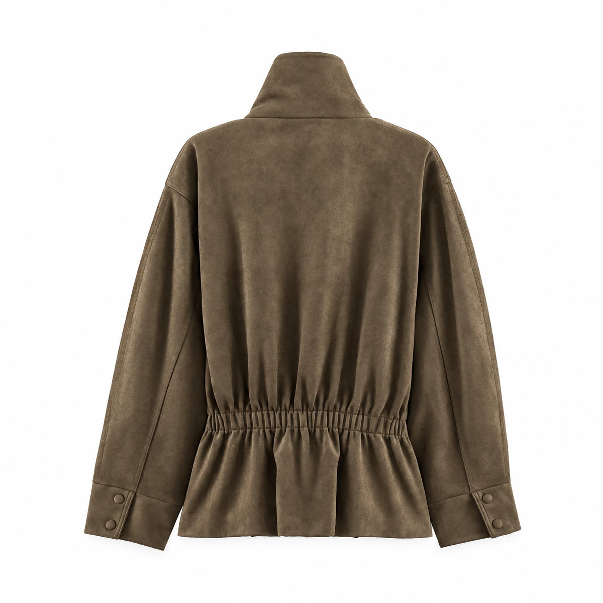 The Belted Suede-Look Jacket — product photograph