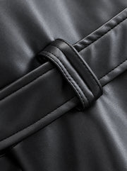 The Belted Faux-Leather Jacket — product photograph