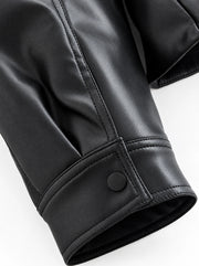The Belted Faux-Leather Jacket — product photograph