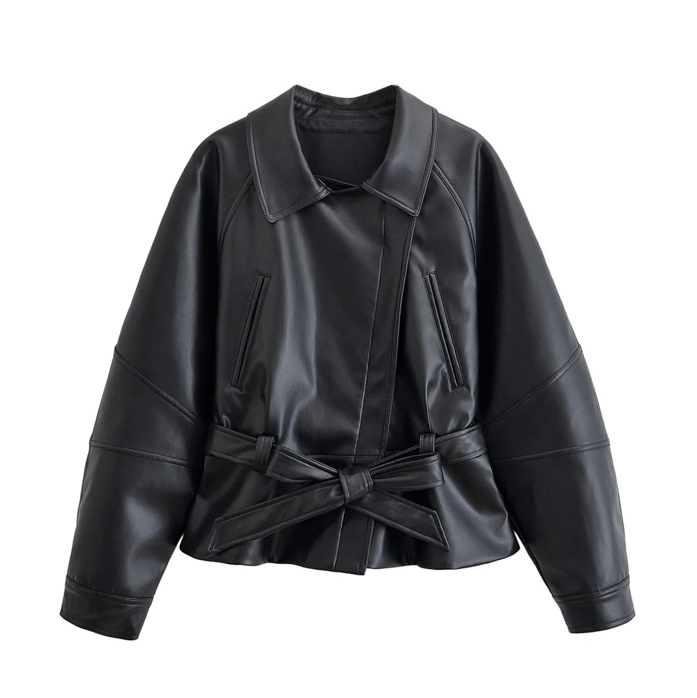The Belted Faux-Leather Jacket