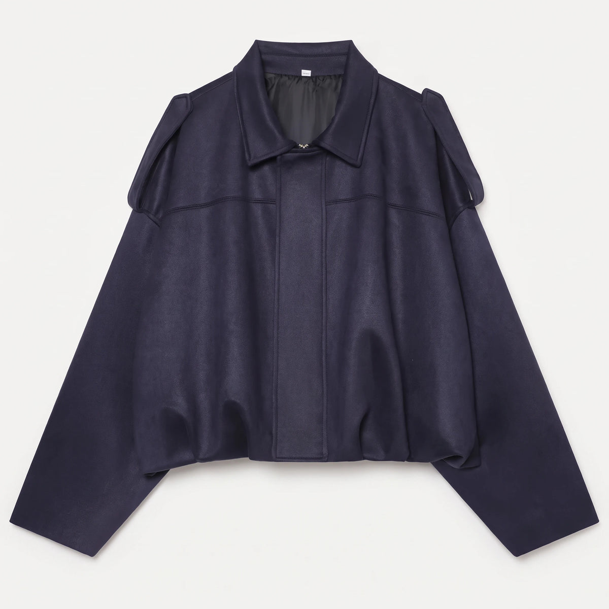 The Cropped Bomber — Navy blue, front view