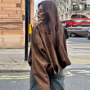 The Cropped Bomber — Brown, rear street view