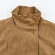 The Belted Suede-Look Jacket — product photograph