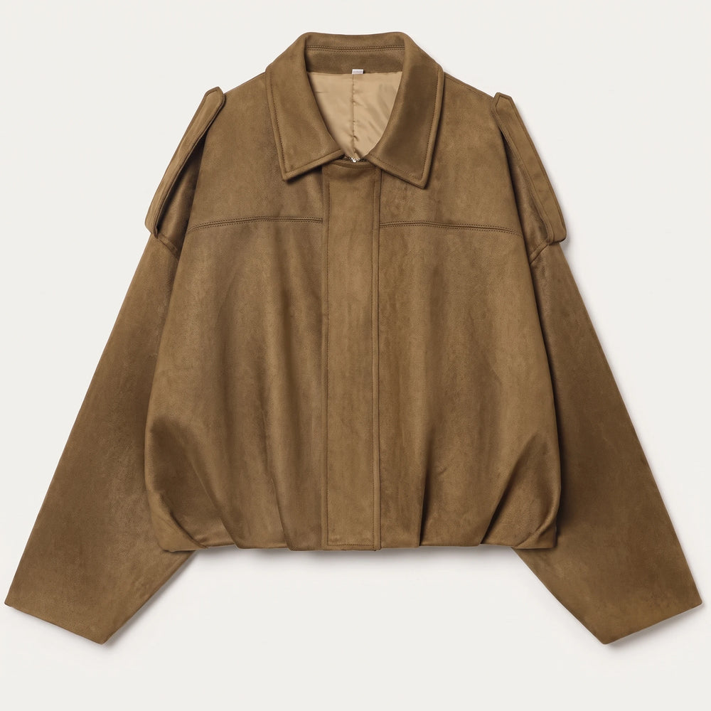 The Cropped Bomber — Brown, front view