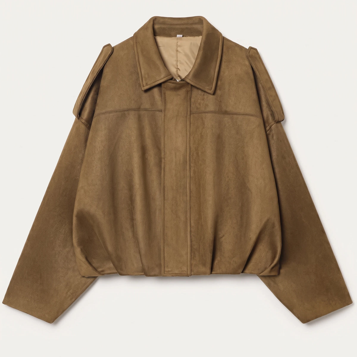 The Cropped Bomber — Brown, front view