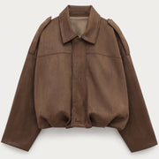 The Cropped Bomber — Khaki, front view