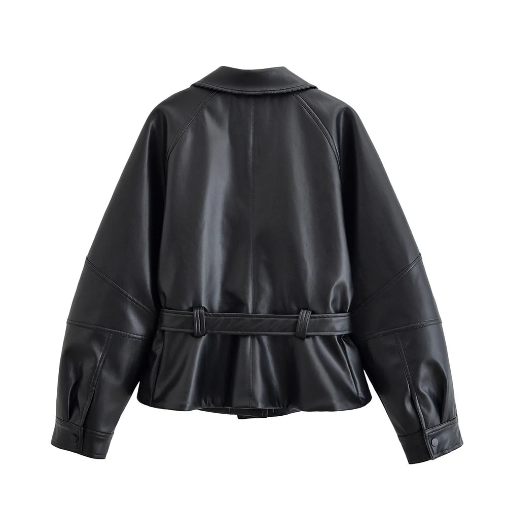 The Belted Faux-Leather Jacket